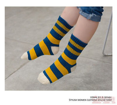 【兒童襪子純棉秋冬男童中筒女童棉襪寶寶襪中大童條紋襪子廠家批發(fā)T39】義烏市歐燁電子商務商行 - 產品庫